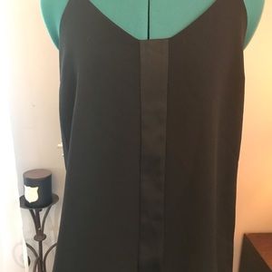 Black tuxedo style racer back blouse
